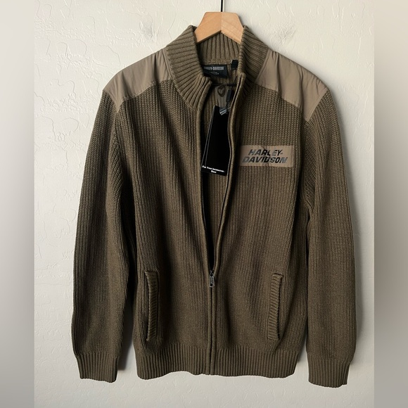 NWT Harley Davidson Willie G Skull wool blend zip up sweater large - Picture 9 of 15